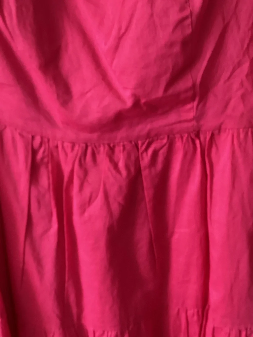 Modcloth Hot Pink Tiered Midi Dress with Square Neck - Picture 4 of 6